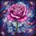 Art Lovers' Tiffany Style Stained Glass Rose Cosmic Nebula Jewel Tone Floral Pattern Stained Glass Suncatcher - 7