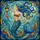 Ocean Lovers' Intricate Stained Glass Mermaid Mosaic, Glowing Jewel Tones Blue Teal Golden Yellow Stained Glass Suncatcher - 7