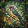 Nature Lovers' Vibrant Purple Bird Tiffany Stained Glass Intricate Foliage Mosaic Jewel Tones Stained Glass Suncatcher - 7