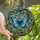 Nature Lovers' Vibrant Blue Butterfly Tiffany Stained Glass Jewel Tone Floral Mosaic Stained Glass Suncatcher - RRhcdJAFhY
