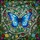 Nature Lovers' Vibrant Blue Butterfly Tiffany Stained Glass Jewel Tone Floral Mosaic Stained Glass Suncatcher - 7