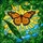 Nature Lovers' Vibrant Stained Glass Monarch Butterfly Tiffany Style Mosaic Radiant Orange Emerald Green Azure Stained Glass Suncatcher - 7