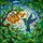 Stained Glass Art Fans' Iridescent Blue Green Hummingbird Artwork, Tiffany Style Orange Flowers, Vibrant Edge-to-Edge Stained Glass Suncatcher - 7