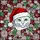 Christmas Cat Lovers' Luminous Jewel Tone White Cat Santa Hat Stained Glass Snowflake Mosaic Stained Glass Suncatcher - 7