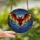Fantasy Art Lovers' Red Orange Yellow Bat Stained Glass Blue Purple Cosmic Sky Stained Glass Suncatcher - 2
