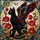 Cat Lovers' Ornate Tiffany Stained Glass Black Winged Cat Red Poppies Golden Amber Floral Mosaic Stained Glass Suncatcher - 7
