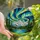 Nature Lovers' Majestic Tiffany Stained Glass Emerald Mountain Aurora Borealis Night Sky Mosaic Stained Glass Suncatcher - 1
