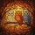 Fantasy Art Lovers' Tiffany Style Stained Glass Owls Magic Broomstick Autumn Forest Mosaic Stained Glass Suncatcher - 7