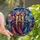 Witchcore Enthusiasts' Glowing Tiffany Stained Glass Witches, Indigo Amethyst Orange Jewel Tone Magic Mist Bat Pattern Stained Glass Suncatcher - 1