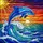 Ocean Lovers' Majestic Dolphin Stained Glass Tiffany Jewel Tone Sunset Mosaic Stained Glass Suncatcher - 7