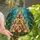Christmas Lovers' Whimsical Stained Glass Chicken Christmas Tree Mosaic Art Jewel Tones Stained Glass Suncatcher - 1