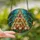 Christmas Lovers' Whimsical Stained Glass Chicken Christmas Tree Mosaic Art Jewel Tones Stained Glass Suncatcher - 2