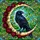 Fantasy Art Enthusiasts' Intricate Tiffany Stained Glass Raven Moon Red Rose Emerald Mosaic Stained Glass Suncatcher - 7