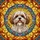 Shih Tzu Lovers' Happy Fluffy Shih Tzu Dog Tiffany Stained Glass Jewel Tone Golden Mosaic Floral Stained Glass Suncatcher - 7