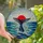 Ocean Lovers' Tiffany Stained Glass Whale Breaching Mosaic Deep Blue Turquoise Red Art Stained Glass Suncatcher - H8weJf7yYi