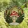 Christmas Art Lovers' Whimsical Stained Glass Red Toadstool Evergreen Winter Forest Stained Glass Suncatcher - 4