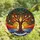 Nature Lovers' Tiffany Style Stained Glass Tree of Life, Jewel Tone Multicolored Leaves & Radiant Sunset Mosaic Stained Glass Suncatcher - 3j2rrCJG3T