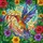 Nature Lovers' Vibrant Hummingbird Tiffany Stained Glass Orange Blue Teal Purple Tropical Mosaic Stained Glass Suncatcher - 7