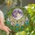 Stained Glass Art Lovers' Opalescent Moon, Teal Gem Crescents, Pink Purple Blue Swirls, Lush Foliage Mosaic Stained Glass Suncatcher - 1