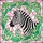 Wildlife Art Enthusiasts' Tiffany Style Stained Glass Zebra Head Profile Pink Mosaic Emerald Green Foliage Stained Glass Suncatcher - 7