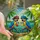 Exotic Art Admirers' Jewel Tone Stained Glass Macaw Pirate Cocktails Island Art Stained Glass Suncatcher - HVqVChbjB-
