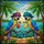 Exotic Art Admirers' Jewel Tone Stained Glass Macaw Pirate Cocktails Island Art Stained Glass Suncatcher - 7