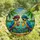 Exotic Art Admirers' Jewel Tone Stained Glass Macaw Pirate Cocktails Island Art Stained Glass Suncatcher - hiFjw324YA