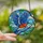 Nature Lovers' Tiffany Style Bluebird Flight Intricate Stained Glass Mosaic Cerulean Blue & Orange Stained Glass Suncatcher - 2