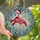 Whimsical Holiday Enthusiasts' Tiffany Glass Flamingo Santa Hat Mosaic Frost Pattern Vibrant Pink Red Stained Glass Suncatcher - 1