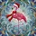 Whimsical Holiday Enthusiasts' Tiffany Glass Flamingo Santa Hat Mosaic Frost Pattern Vibrant Pink Red Stained Glass Suncatcher - 7