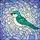 Art Lovers' High Contrast Tiffany Style Stained Glass Teal Emerald Bird Art Nouveau Mosaic Stained Glass Suncatcher - 7