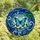 Art Enthusiasts' Intricate Tiffany Stained Glass Azure Butterfly Emerald Sapphire Floral Mosaic Stained Glass Suncatcher - YZoApe-VTp