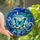 Art Enthusiasts' Intricate Tiffany Stained Glass Azure Butterfly Emerald Sapphire Floral Mosaic Stained Glass Suncatcher - jlAVkWhKK6