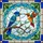 Nature Lovers' Intricate Stained Glass Birds Royal Blue Teal Orange Emerald Design Stained Glass Suncatcher - 7