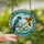 Nature Lovers' Intricate Stained Glass Birds Royal Blue Teal Orange Emerald Design Stained Glass Suncatcher - 2