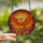 Mythology Art Admirers' Phoenix Rising Tiffany Glass Orange Red Blue Geometric Sunburst Stained Glass Suncatcher - 2