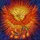 Mythology Art Admirers' Phoenix Rising Tiffany Glass Orange Red Blue Geometric Sunburst Stained Glass Suncatcher - 7