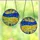 Art Lovers' Stained Glass Tiffany Style Waving Flag Mosaic in Glowing Sky Blue & Sunshine Yellow Jewel Tones Stained Glass Suncatcher - 3