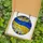 Art Lovers' Stained Glass Tiffany Style Waving Flag Mosaic in Glowing Sky Blue & Sunshine Yellow Jewel Tones Stained Glass Suncatcher - 5