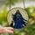 Fantasy Art Lovers' Mystical Stained Glass Guardian, Deep Blue Robe, Golden Lantern, Black Cat Moon Stained Glass Suncatcher - 32gd7uD9oc