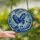 Wildlife Enthusiasts' Mid-Flight Blue Jay Stained Glass Art, Royal Blue Indigo Jewel Tone Sky Mosaic Stained Glass Suncatcher - N6WdUfTI5r