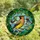 Nature Lovers' Vibrant Stained Glass Bohemian Waxwing Jewel Tone Emerald Yellow Magenta Art Stained Glass Suncatcher - YMxBCEh-4C
