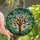 Art Lovers' Vibrant Jewel Tone Stained Glass Majestic Tree Butterflies Mosaic Art Stained Glass Suncatcher - 2yza0xgTnx