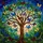 Art Lovers' Vibrant Jewel Tone Stained Glass Majestic Tree Butterflies Mosaic Art Stained Glass Suncatcher - 7