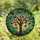 Art Lovers' Vibrant Jewel Tone Stained Glass Majestic Tree Butterflies Mosaic Art Stained Glass Suncatcher - koCTOUALCK