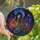 Fantasy Art Lovers' Vibrant Stained Glass Black Dragon Castle Cosmic Jewel Tone Art Stained Glass Suncatcher - 1