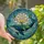Ocean Lovers' Vibrant Stained Glass Whale & Peony, Emerald Green Teal Jewel Tone Aquatic Mosaic Stained Glass Suncatcher - 1