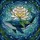 Ocean Lovers' Vibrant Stained Glass Whale & Peony, Emerald Green Teal Jewel Tone Aquatic Mosaic Stained Glass Suncatcher - 7
