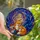 Nature Lovers' Tiffany Stained Glass Fox Embrace Celestial Starry Night Jewel Tone Pattern Stained Glass Suncatcher - 1