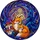 Nature Lovers' Tiffany Stained Glass Fox Embrace Celestial Starry Night Jewel Tone Pattern Stained Glass Suncatcher - 7